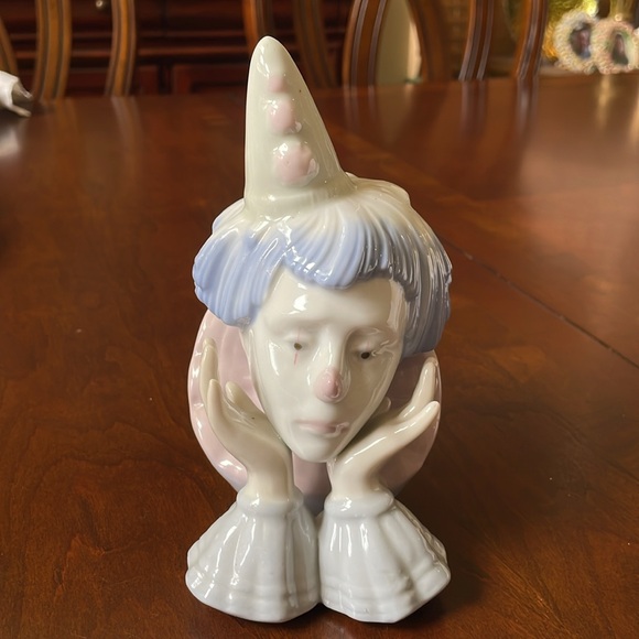 VTG Meico Porcelain Dreaming Pierrot Clown Bust Figurine Harlequin - Picture 3 of 10